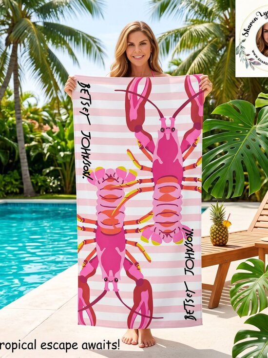 Betsey Johnson Other - 🦞🌴 Betsey Johnson Lobster Beach Towel – Bright, Playful & Summer Ready! 🌴🦞